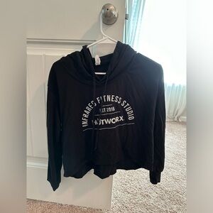 HotWorx cropped long sleeve hoodie shirt